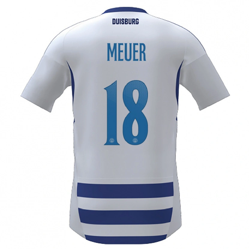 Danxen Hombre Camiseta Steffen Meuer #18 Blanco Azul 1ª Equipación 2025/26 La Camisa