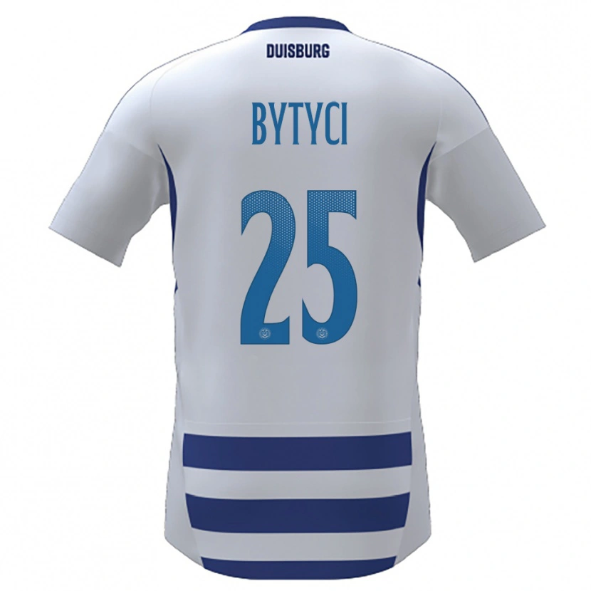 Danxen Hombre Camiseta Farie Bytyci #25 Blanco Azul 1ª Equipación 2025/26 La Camisa