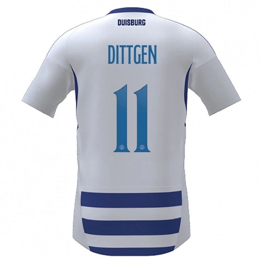 Danxen Hombre Camiseta Maximilian Dittgen #11 Blanco Azul 1ª Equipación 2025/26 La Camisa