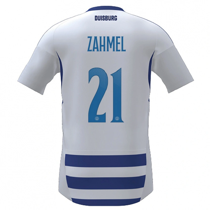 Danxen Hombre Camiseta Jannik Zahmel #21 Blanco Azul 1ª Equipación 2025/26 La Camisa