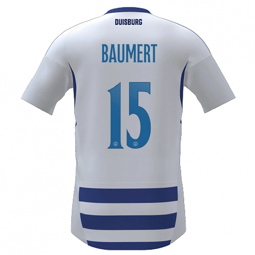 Danxen Hombre Camiseta Moritz Baumert #15 Blanco Azul 1ª Equipación 2025/26 La Camisa
