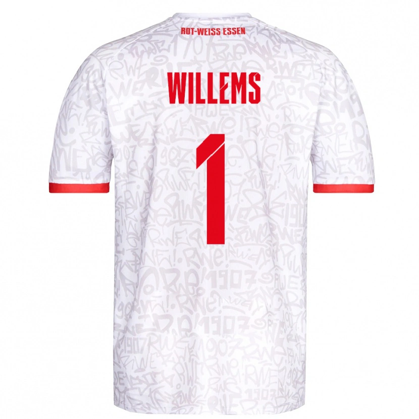 Danxen Hombre Camiseta Leon Willems #1 Blanco Rojo 1ª Equipación 2025/26 La Camisa