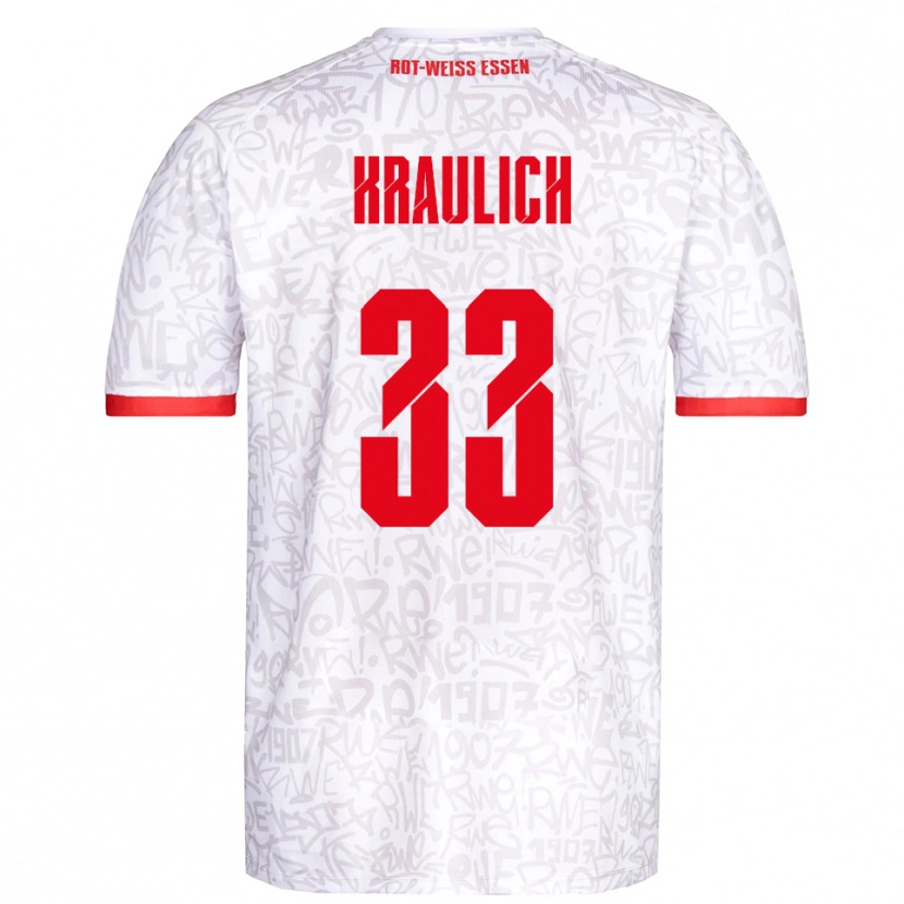 Danxen Hombre Camiseta Tobias Kraulich #33 Blanco Rojo 1ª Equipación 2025/26 La Camisa