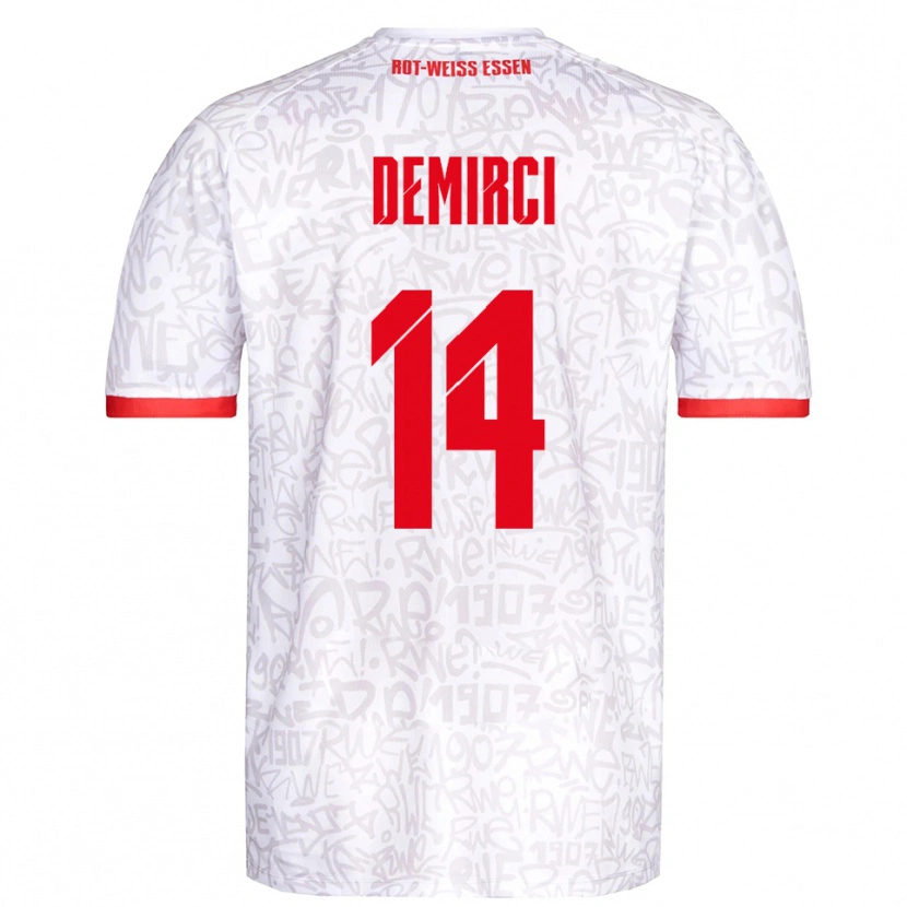 Danxen Hombre Camiseta Mehmet Demirci #14 Blanco Rojo 1ª Equipación 2025/26 La Camisa
