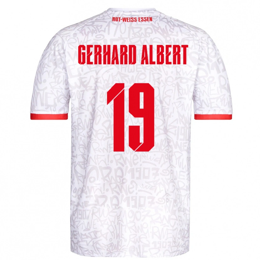 Danxen Hombre Camiseta Naufal Driss Gerhard Albert #19 Blanco Rojo 1ª Equipación 2025/26 La Camisa