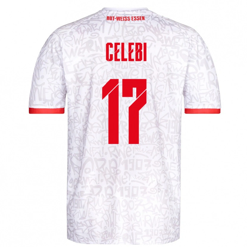 Danxen Hombre Camiseta Ekin Celebi #17 Blanco Rojo 1ª Equipación 2025/26 La Camisa