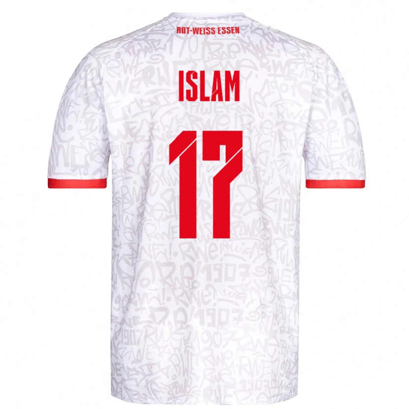 Danxen Hombre Camiseta Arda Islam #17 Blanco Rojo 1ª Equipación 2025/26 La Camisa