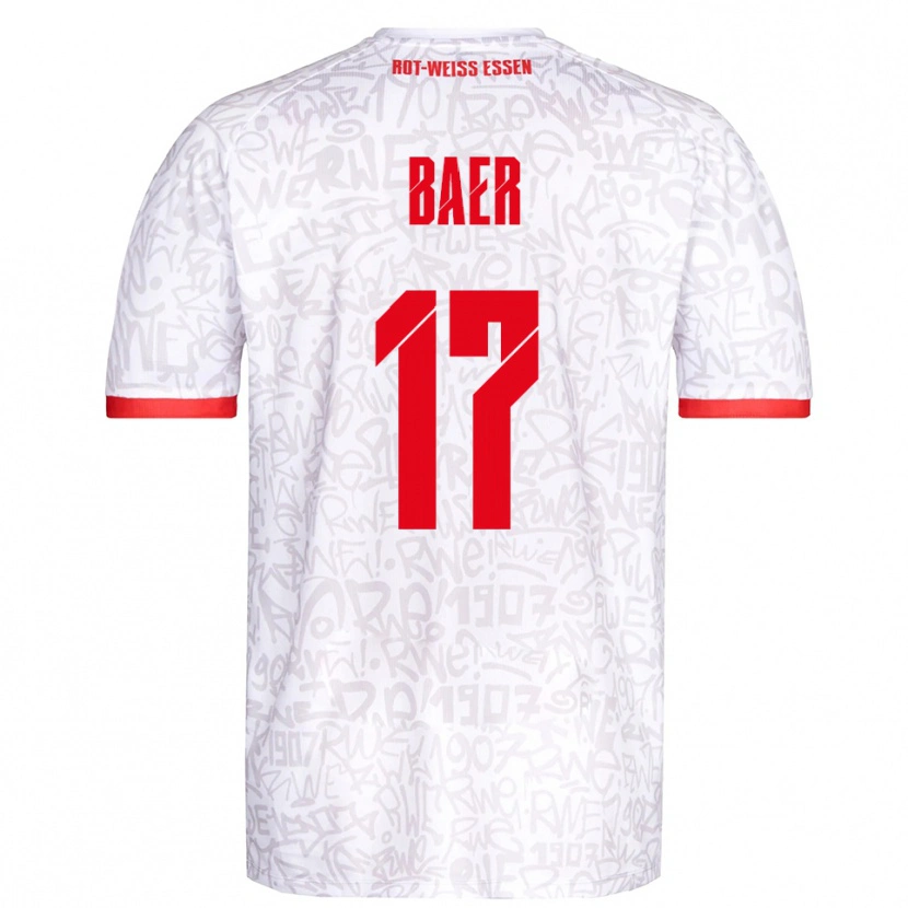 Danxen Hombre Camiseta Luca Baer #17 Blanco Rojo 1ª Equipación 2025/26 La Camisa