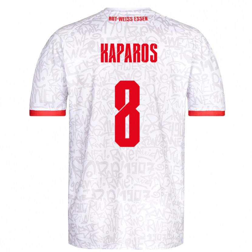 Danxen Hombre Camiseta Jimmy Kaparos #8 Blanco Rojo 1ª Equipación 2025/26 La Camisa