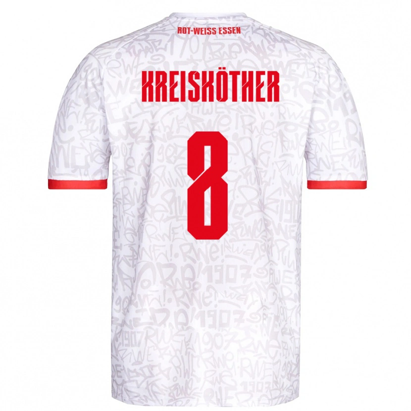 Danxen Hombre Camiseta Luiz-Simon Kreisköther #8 Blanco Rojo 1ª Equipación 2025/26 La Camisa