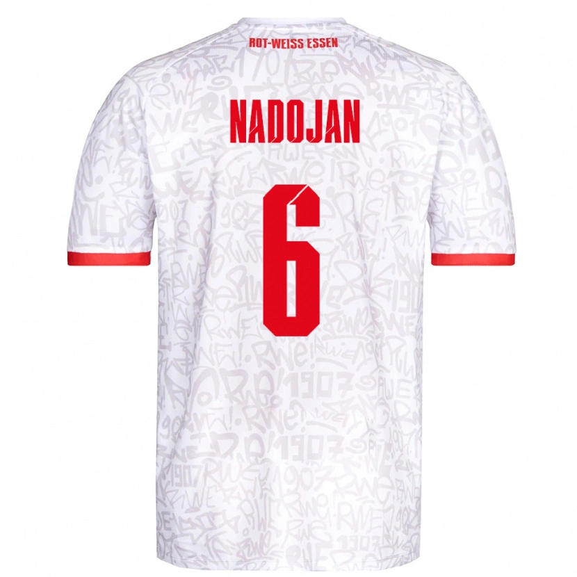 Danxen Hombre Camiseta Aslan Nadojan #6 Blanco Rojo 1ª Equipación 2025/26 La Camisa