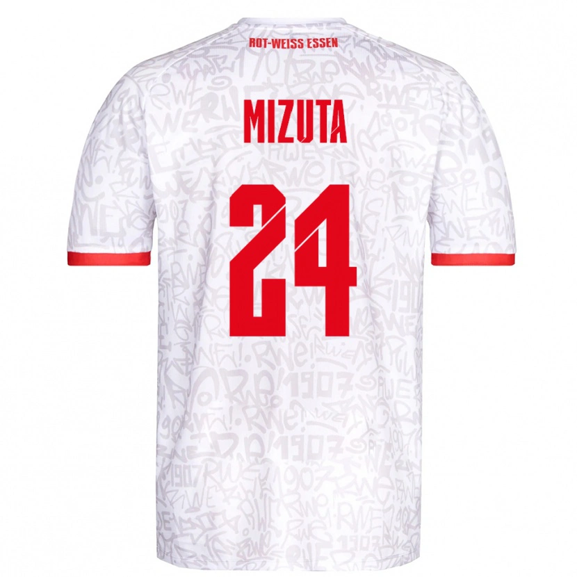 Danxen Hombre Camiseta Kaito Mizuta #24 Blanco Rojo 1ª Equipación 2025/26 La Camisa