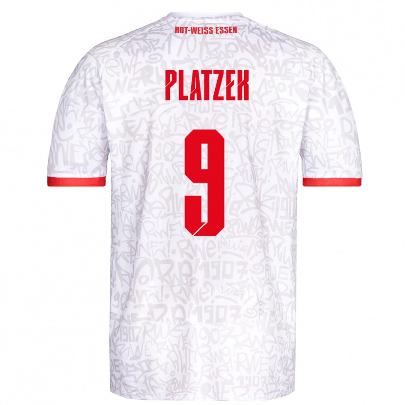 Danxen Hombre Camiseta Marcel Platzek #9 Blanco Rojo 1ª Equipación 2025/26 La Camisa