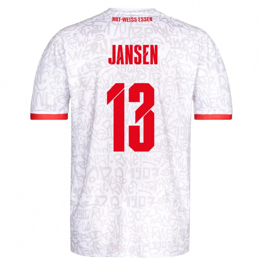 Danxen Hombre Camiseta Joshua Jansen #13 Blanco Rojo 1ª Equipación 2025/26 La Camisa