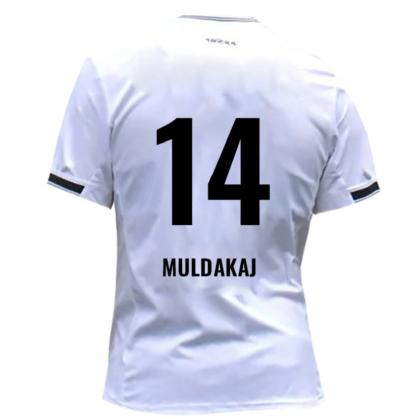 Danxen Hombre Camiseta Ardit Muldakaj #14 Blanco Rojo 1ª Equipación 2025/26 La Camisa