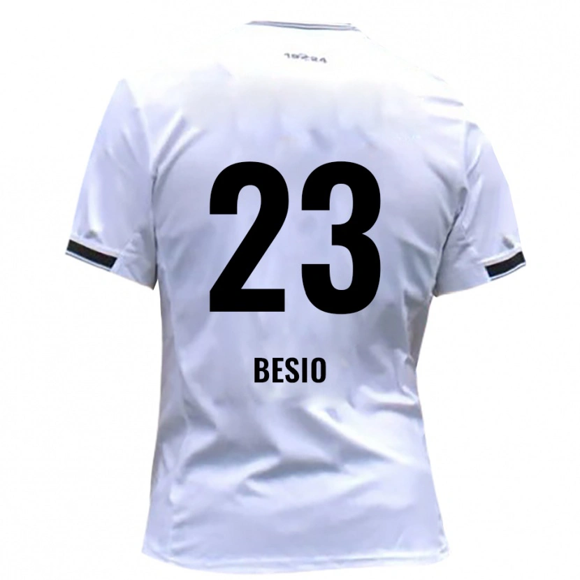 Danxen Hombre Camiseta Alessio Besio #23 Blanco Rojo 1ª Equipación 2025/26 La Camisa