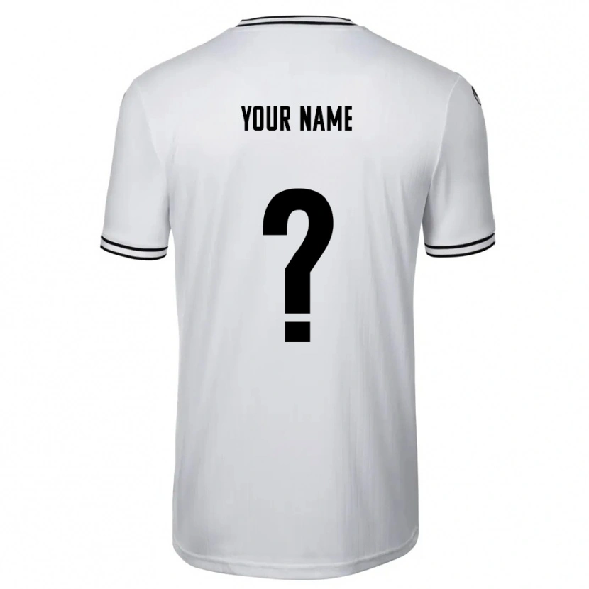 Danxen Hombre Camiseta Su Nombre #0 Blanco Negro 1ª Equipación 2025/26 La Camisa