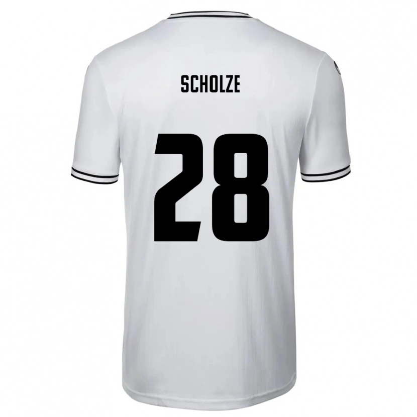 Danxen Hombre Camiseta Max Scholze #28 Blanco Negro 1ª Equipación 2025/26 La Camisa