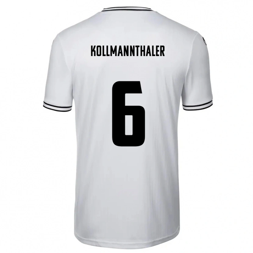 Danxen Hombre Camiseta Elischa Kollmannthaler #6 Blanco Negro 1ª Equipación 2025/26 La Camisa