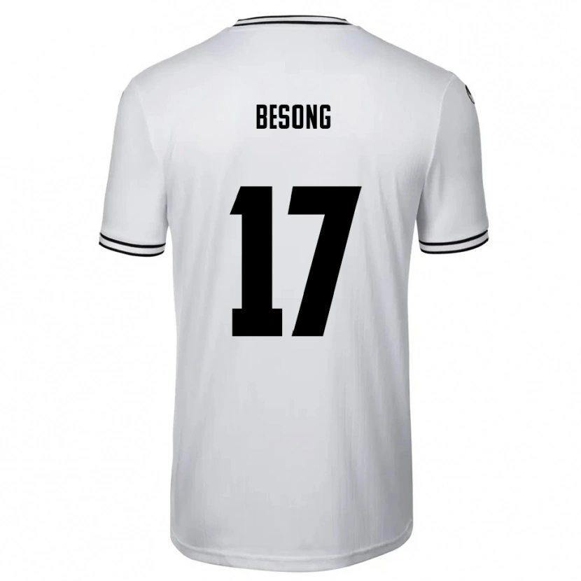 Danxen Hombre Camiseta Paul-Philipp Besong #17 Blanco Negro 1ª Equipación 2025/26 La Camisa