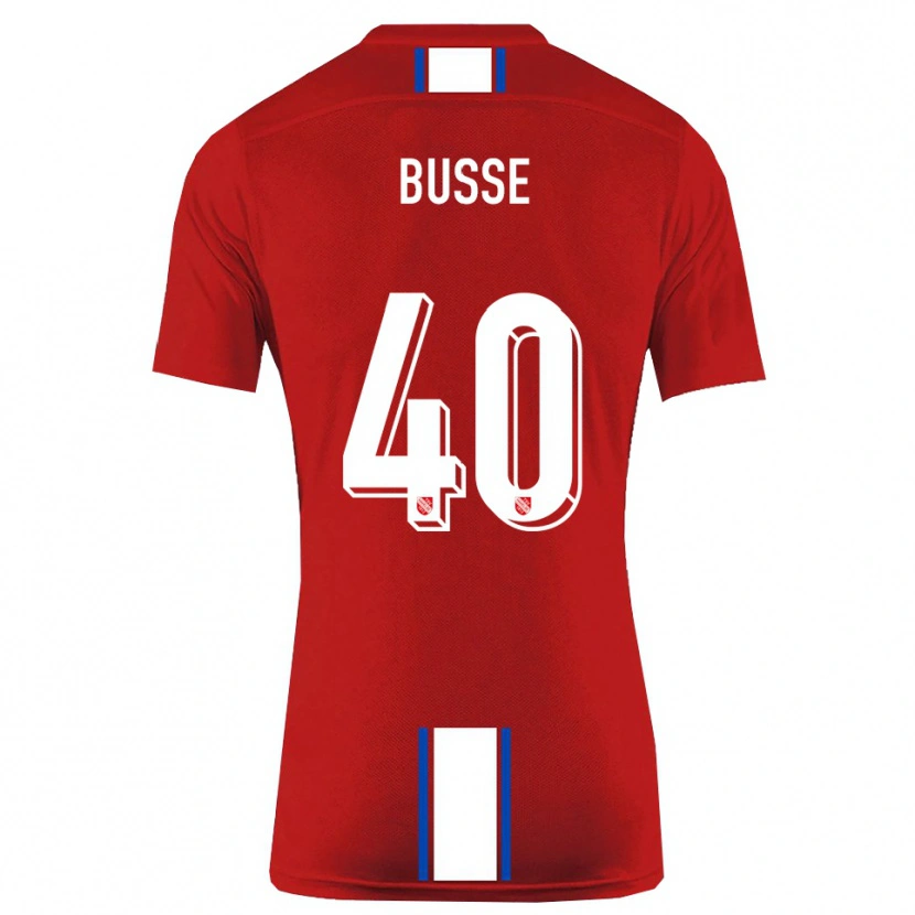 Danxen Hombre Camiseta Jonah Busse #40 Rojo Blanco 1ª Equipación 2025/26 La Camisa