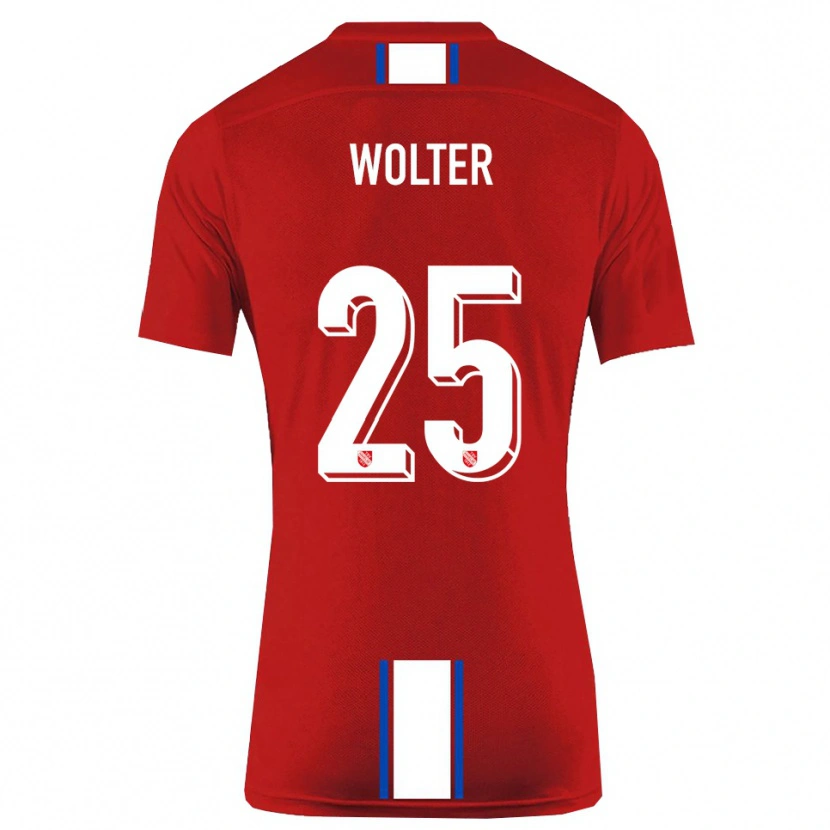 Danxen Hombre Camiseta Fynn Wolter #25 Rojo Blanco 1ª Equipación 2025/26 La Camisa