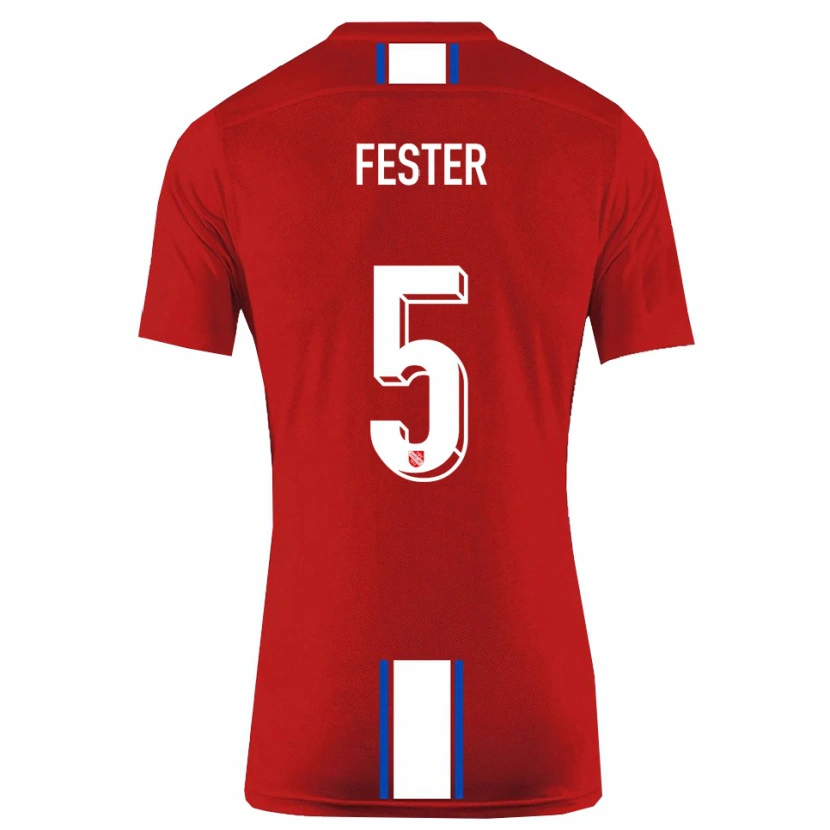 Danxen Hombre Camiseta Luka Fester #5 Rojo Blanco 1ª Equipación 2025/26 La Camisa