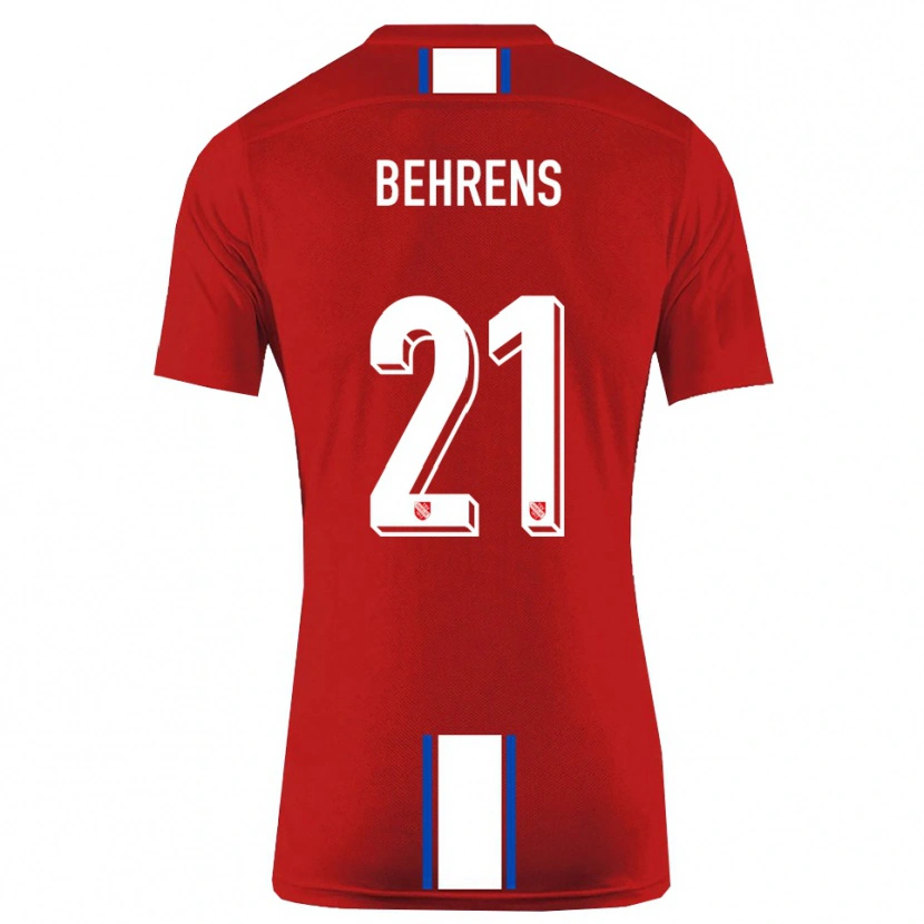 Danxen Hombre Camiseta Irichad Behrens #21 Rojo Blanco 1ª Equipación 2025/26 La Camisa