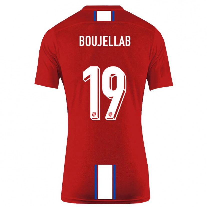 Danxen Hombre Camiseta Nassim Boujellab #19 Rojo Blanco 1ª Equipación 2025/26 La Camisa