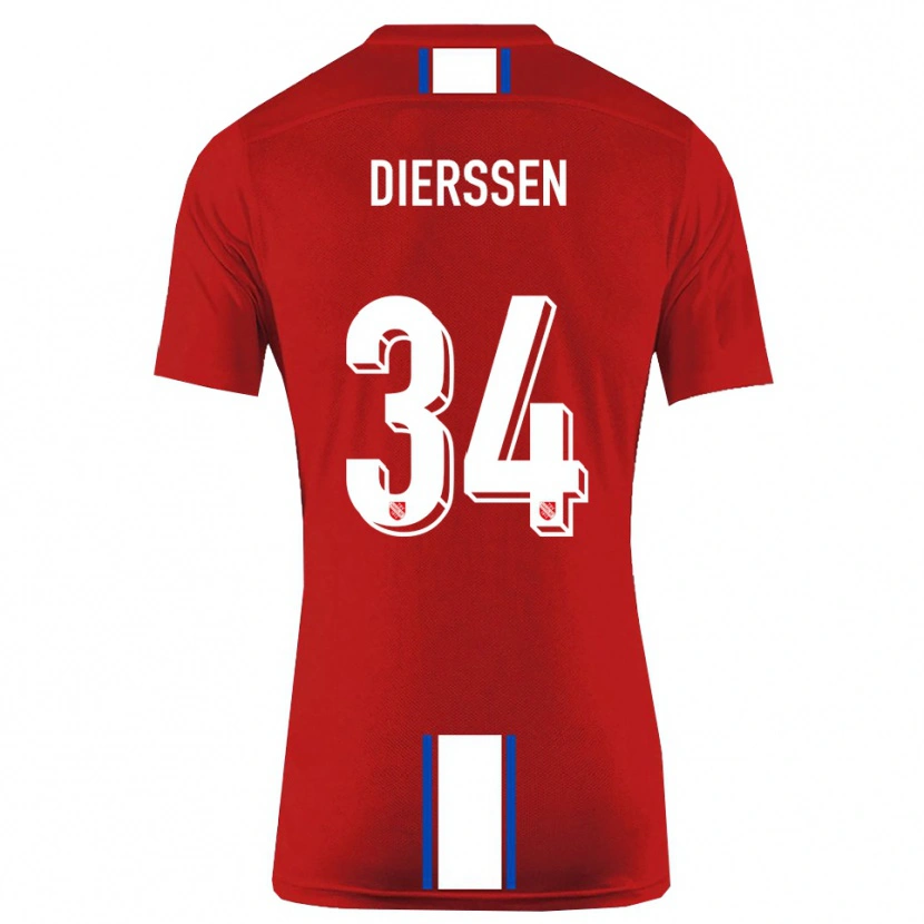 Danxen Hombre Camiseta Tim Dierßen #34 Rojo Blanco 1ª Equipación 2025/26 La Camisa