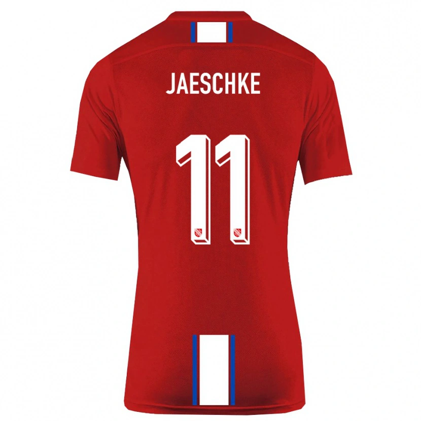 Danxen Hombre Camiseta Yannik Jaeschke #11 Rojo Blanco 1ª Equipación 2025/26 La Camisa