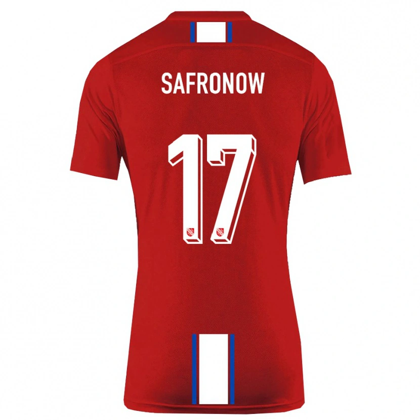 Danxen Hombre Camiseta Maxim Safronow #17 Rojo Blanco 1ª Equipación 2025/26 La Camisa