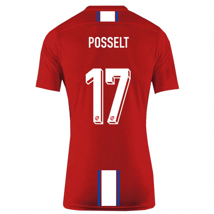Danxen Hombre Camiseta John Posselt #17 Rojo Blanco 1ª Equipación 2025/26 La Camisa