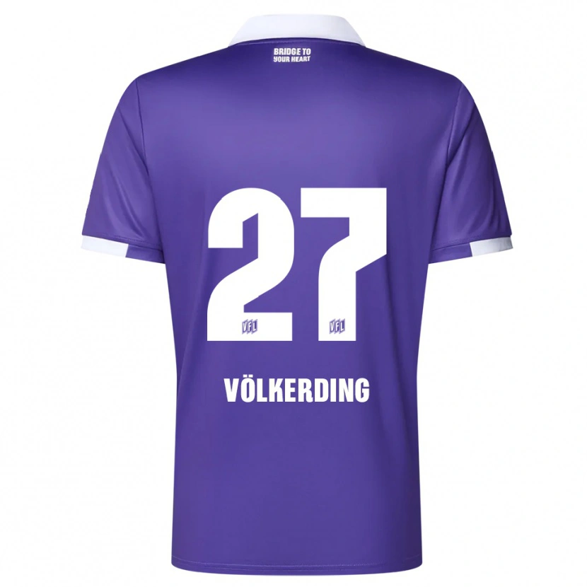 Danxen Hombre Camiseta Jakob Völkerding #27 Púrpura Blanco 1ª Equipación 2025/26 La Camisa