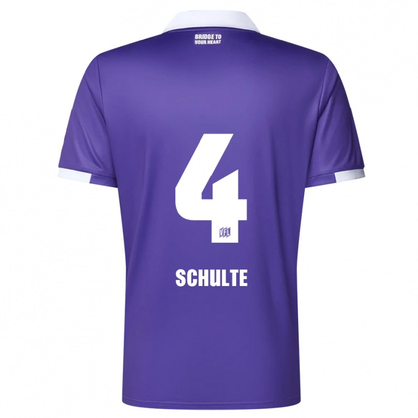 Danxen Hombre Camiseta Henry Schulte #4 Púrpura Blanco 1ª Equipación 2025/26 La Camisa