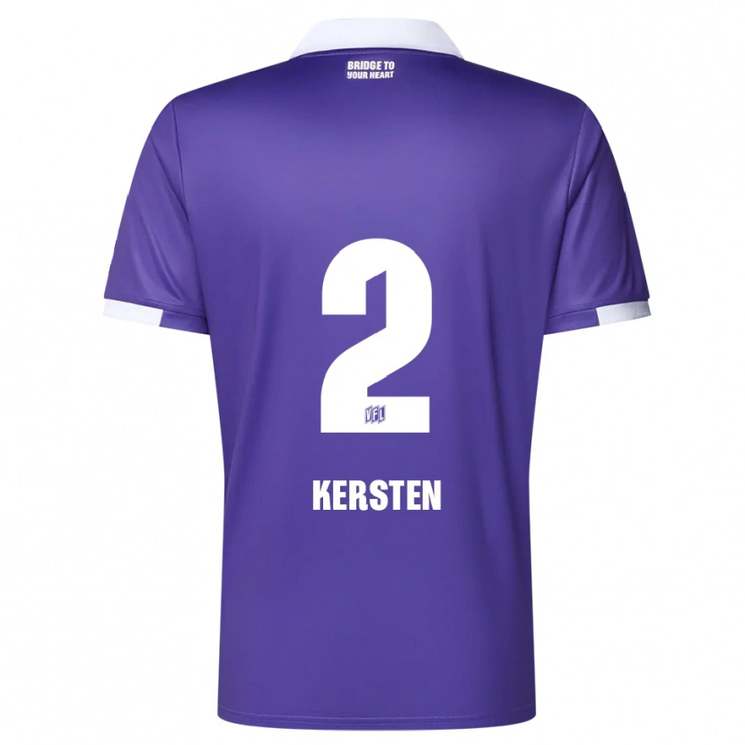 Danxen Hombre Camiseta Phil Kersten #2 Púrpura Blanco 1ª Equipación 2025/26 La Camisa