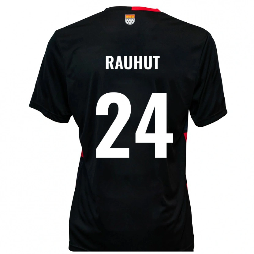 Danxen Hombre Camiseta Kevin Rauhut #24 Negro Rojo 1ª Equipación 2025/26 La Camisa