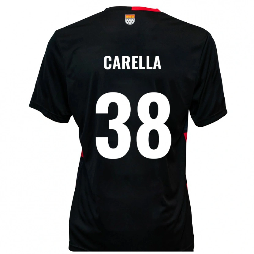 Danxen Hombre Camiseta Samuele Carella #38 Negro Rojo 1ª Equipación 2025/26 La Camisa