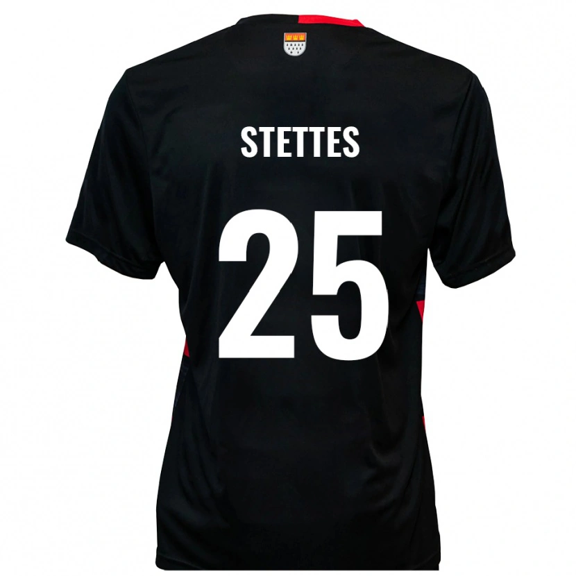 Danxen Hombre Camiseta Severin Stettes #25 Negro Rojo 1ª Equipación 2025/26 La Camisa