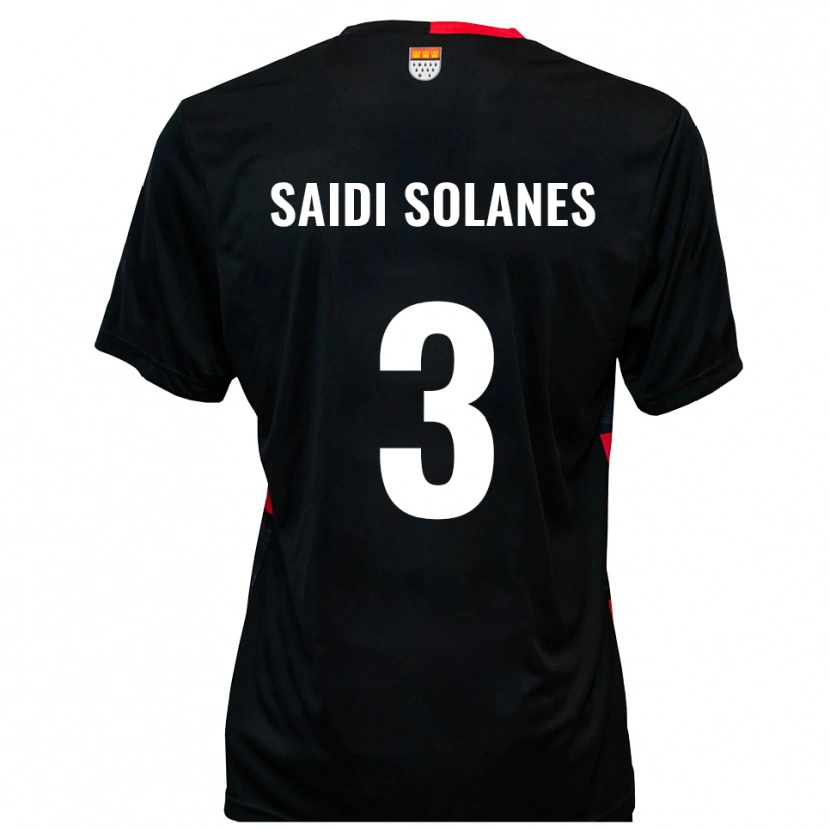 Danxen Hombre Camiseta Maruan Saidi Solanes #3 Negro Rojo 1ª Equipación 2025/26 La Camisa