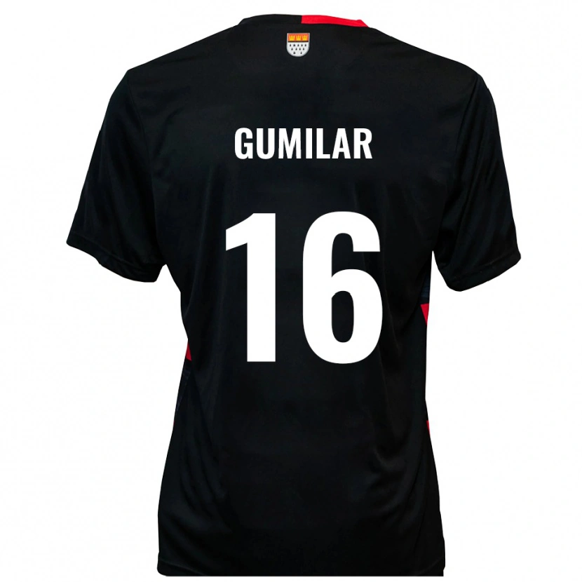 Danxen Hombre Camiseta Jonas Gumilar #16 Negro Rojo 1ª Equipación 2025/26 La Camisa