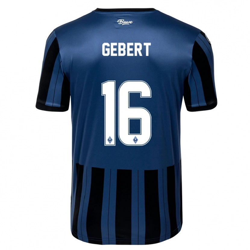 Danxen Hombre Camiseta Nevio Gebert #16 Azul Gris Negro 1ª Equipación 2025/26 La Camisa