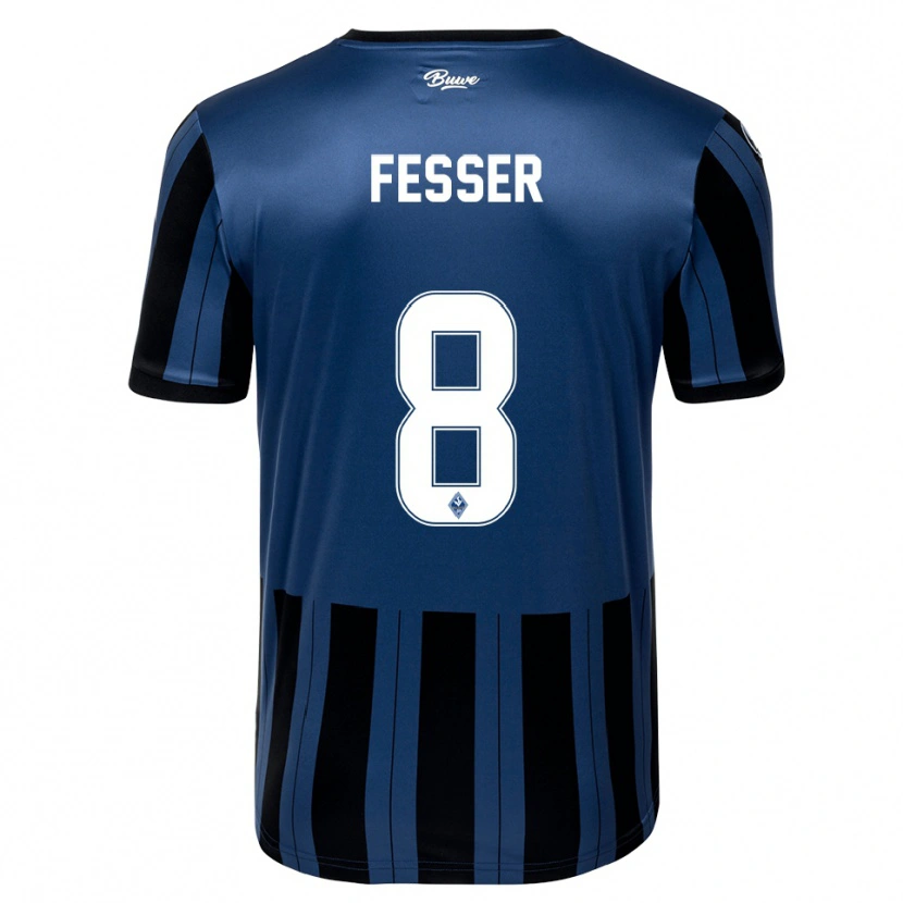 Danxen Hombre Camiseta Philipp Fesser #8 Azul Gris Negro 1ª Equipación 2025/26 La Camisa