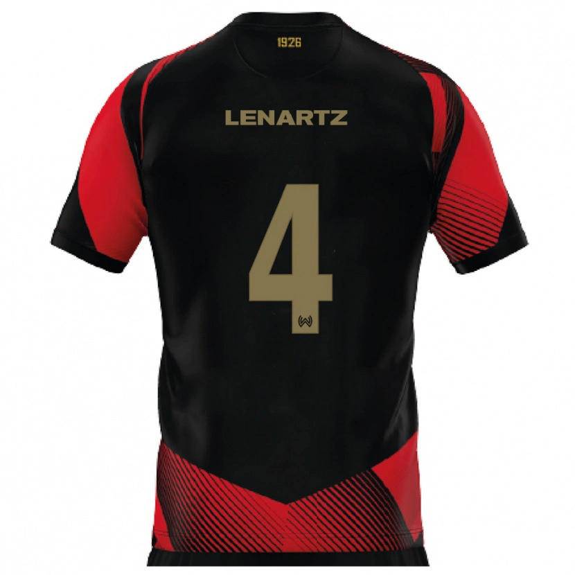 Danxen Hombre Camiseta Oskar Lenartz #4 Negro Rojo 1ª Equipación 2025/26 La Camisa