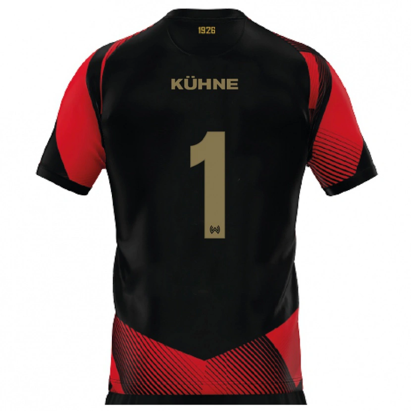 Danxen Hombre Camiseta Lars Kühne #1 Negro Rojo 1ª Equipación 2025/26 La Camisa