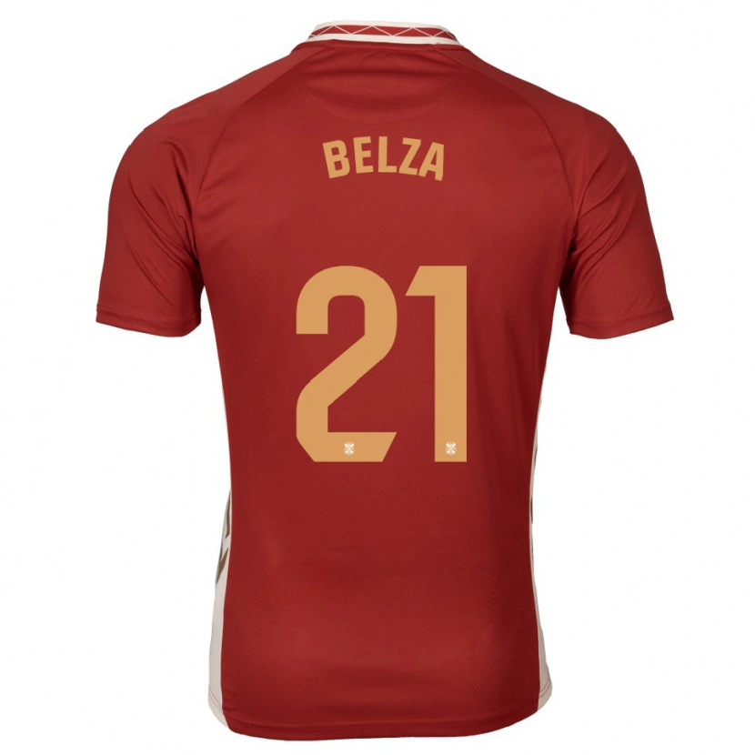 Danxen Hombre Camiseta Jesús Belza #21 Borgoña Dorado 2ª Equipación 2025/26 La Camisa