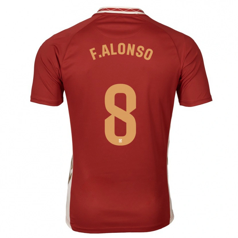 Danxen Hombre Camiseta Félix Alonso #8 Borgoña Dorado 2ª Equipación 2025/26 La Camisa