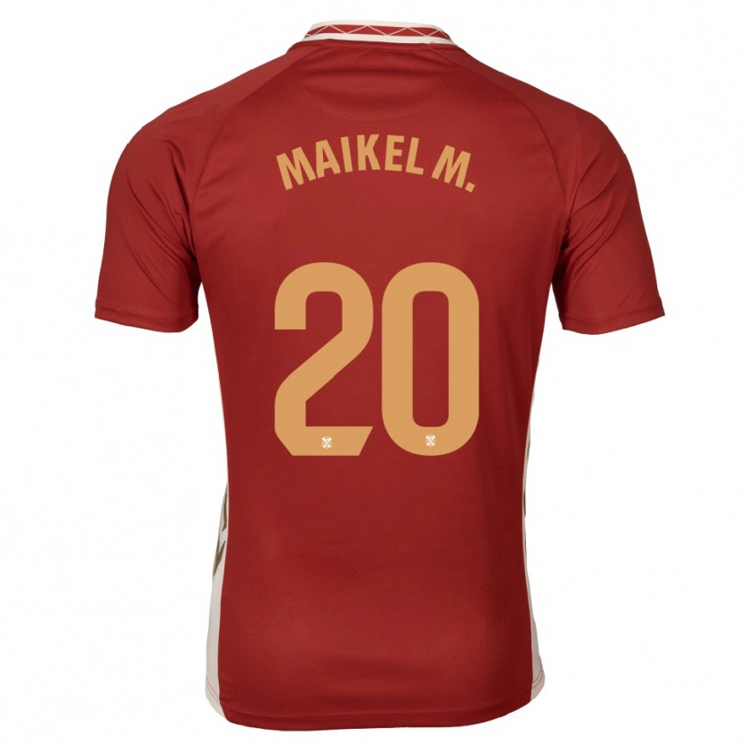 Danxen Hombre Camiseta Maikel Mesa #20 Borgoña Dorado 2ª Equipación 2025/26 La Camisa