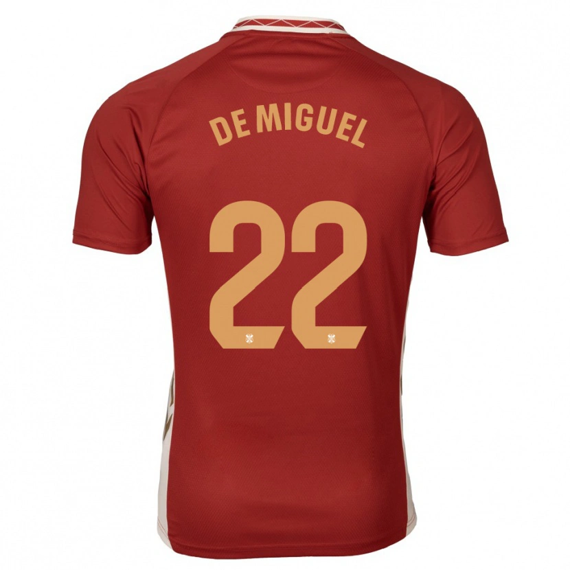 Danxen Hombre Camiseta Jesús De Miguel #22 Borgoña Dorado 2ª Equipación 2025/26 La Camisa