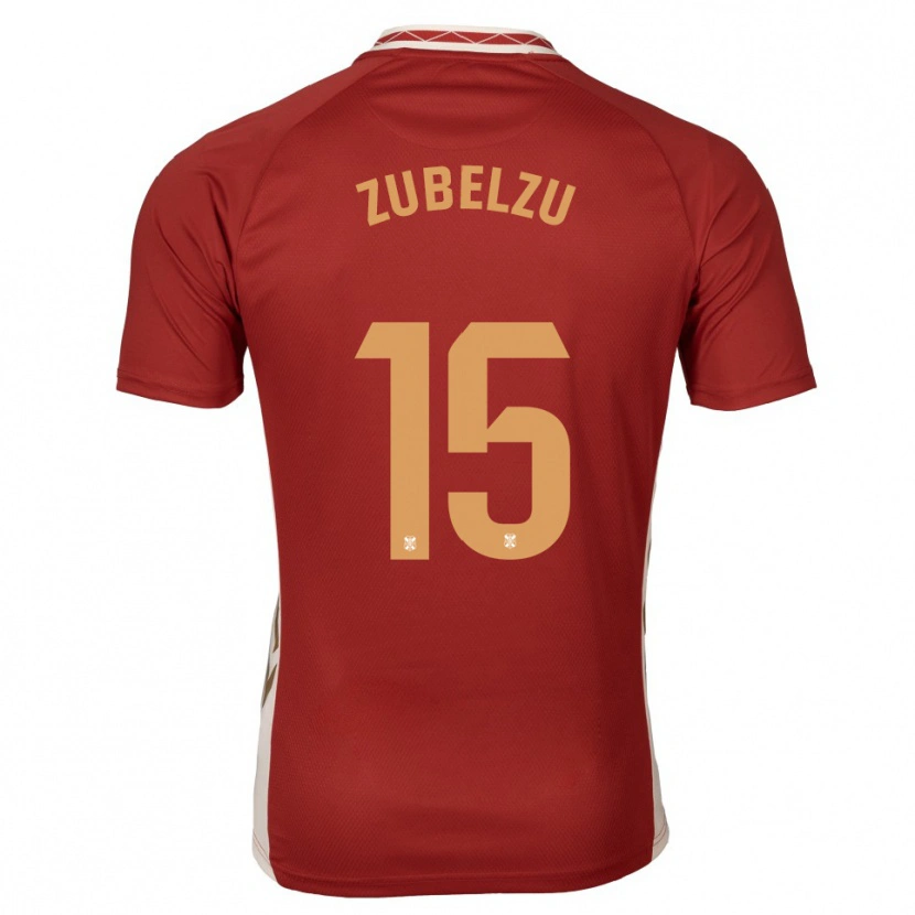Danxen Hombre Camiseta Julen Zubelzu #15 Borgoña Dorado 2ª Equipación 2025/26 La Camisa